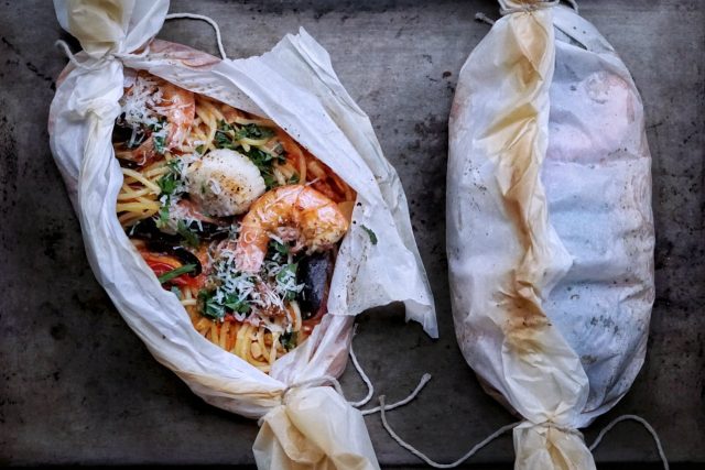 Seafood Pasta in Parchment