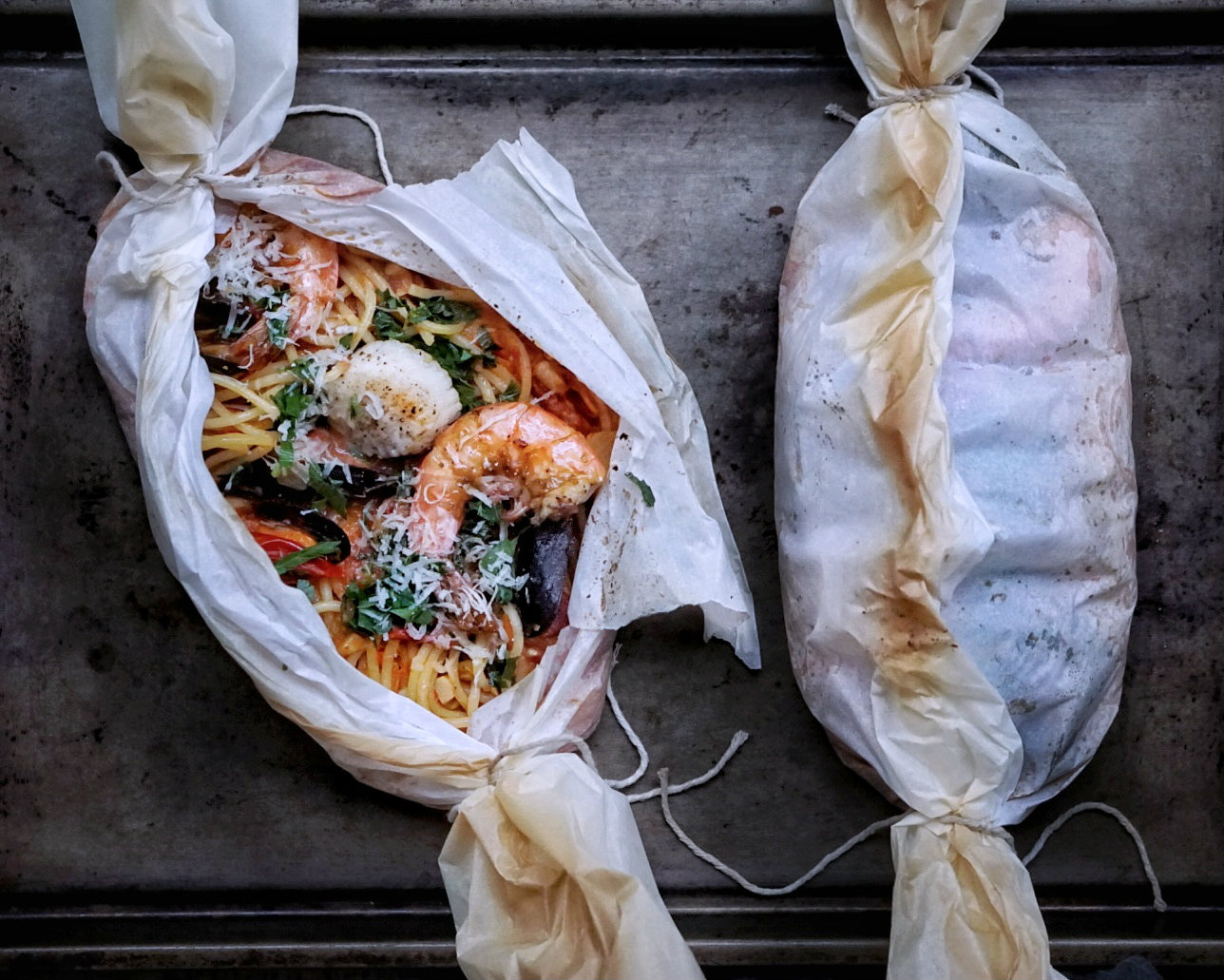 Seafood Pasta in Parchment