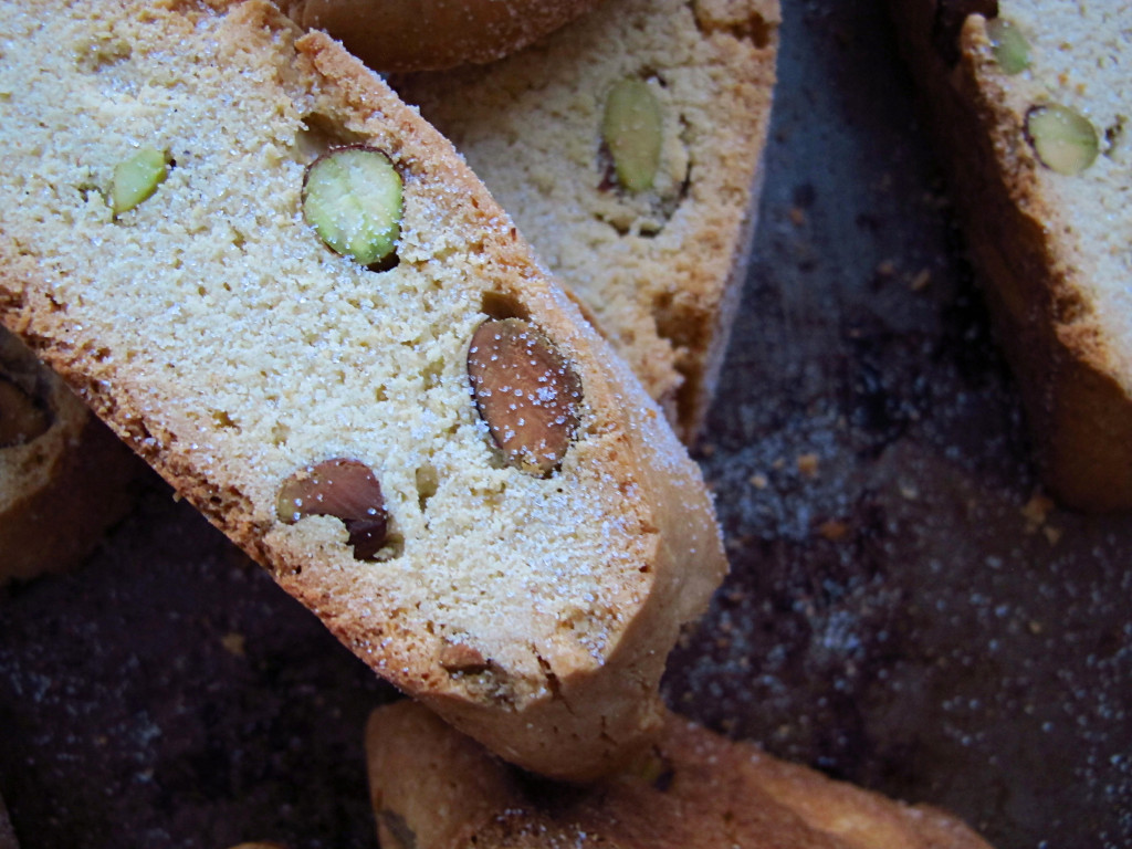 Pistachio Biscotti with Lavender Sugar