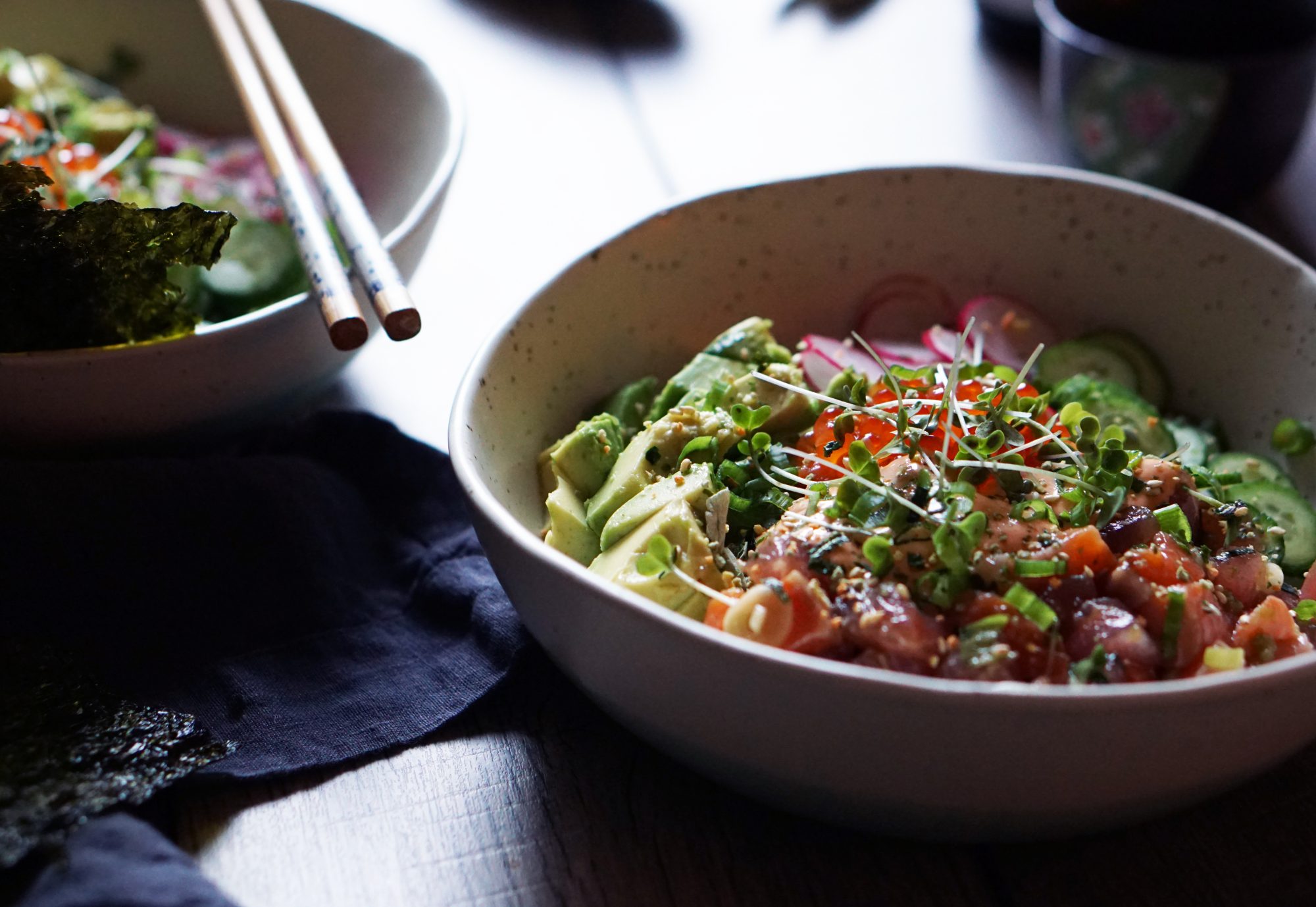 Ahi Tuna & Salmon Poke Bowl