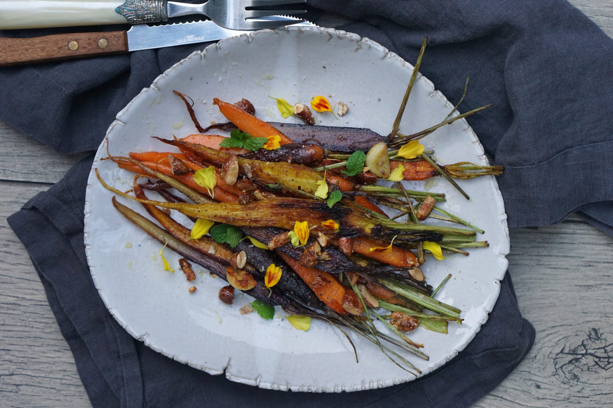 Carrots with Honey & Candied Nuts