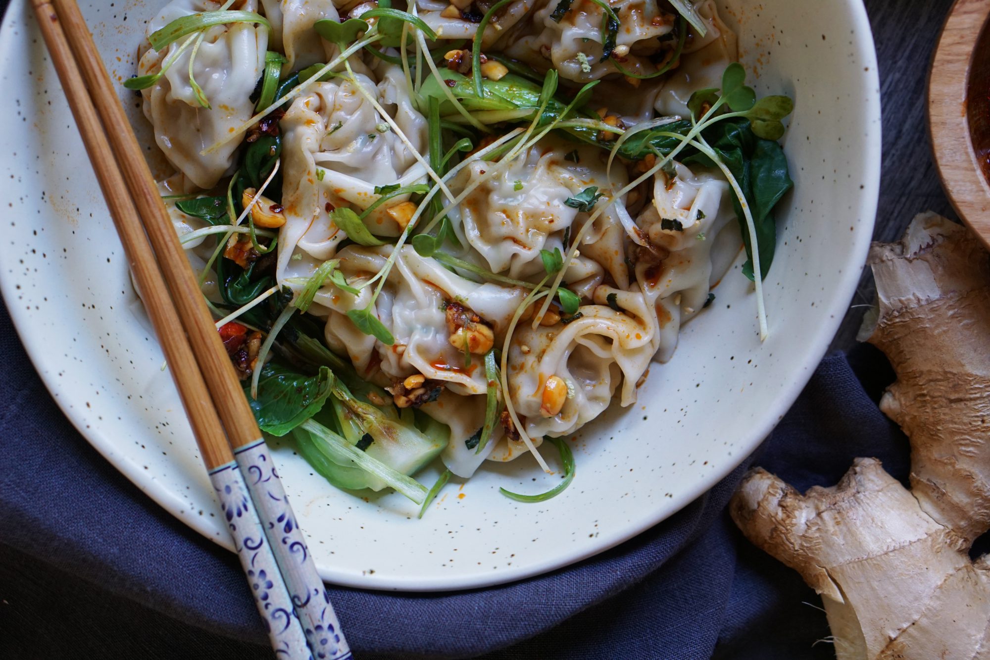 Wontons in Sichuan Chili Oil